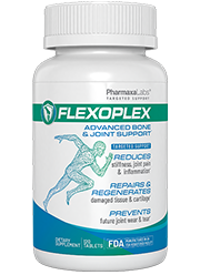 Flexoplex supplement bottle with label on a white background